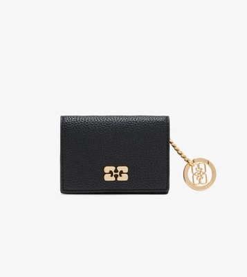 Tarjetero Ganni negro con solapa